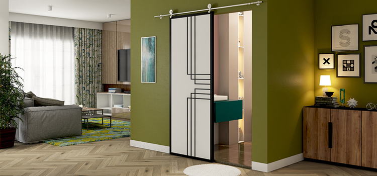 sliding bathroom door installation in Eastvale